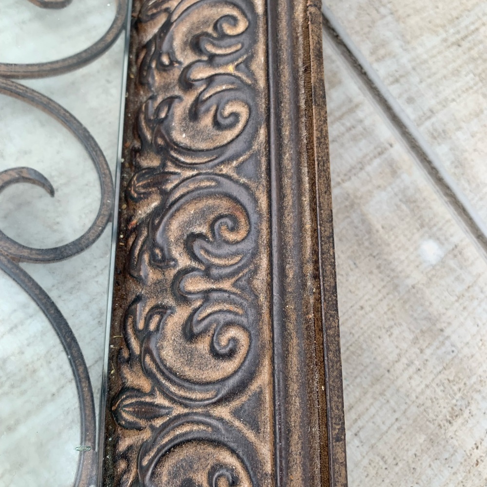 Southern Living at Home Napa Tray w/ Glass Insert Scroll Metal Serving Tray - Picture 6 of 16